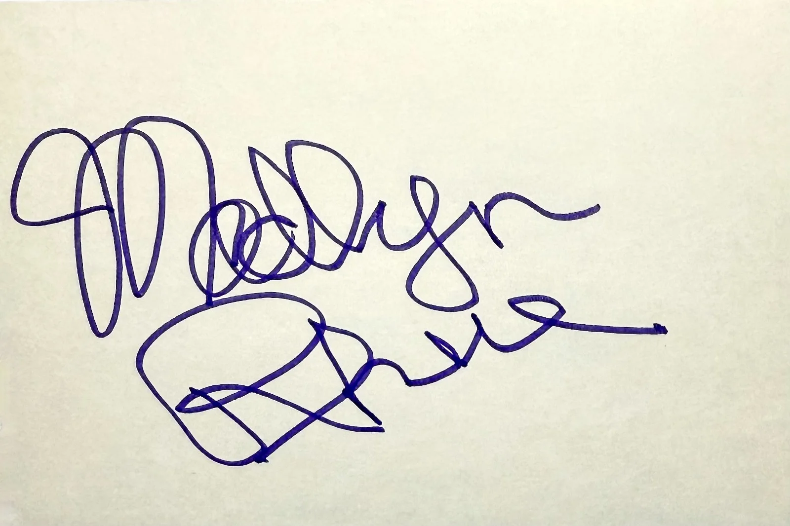 Madlyn Rhue — MADLYN RHUE Signed Autographed 4"x 6" INDEX CARD Operation Petticoat STAR TREK, image 3