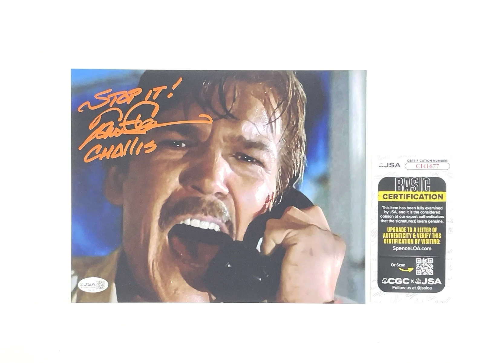 Tom Atkins — Tom Atkins Autographed Signed Halloween III Dr. Challis “Stop It” 8x10 Photo JSA