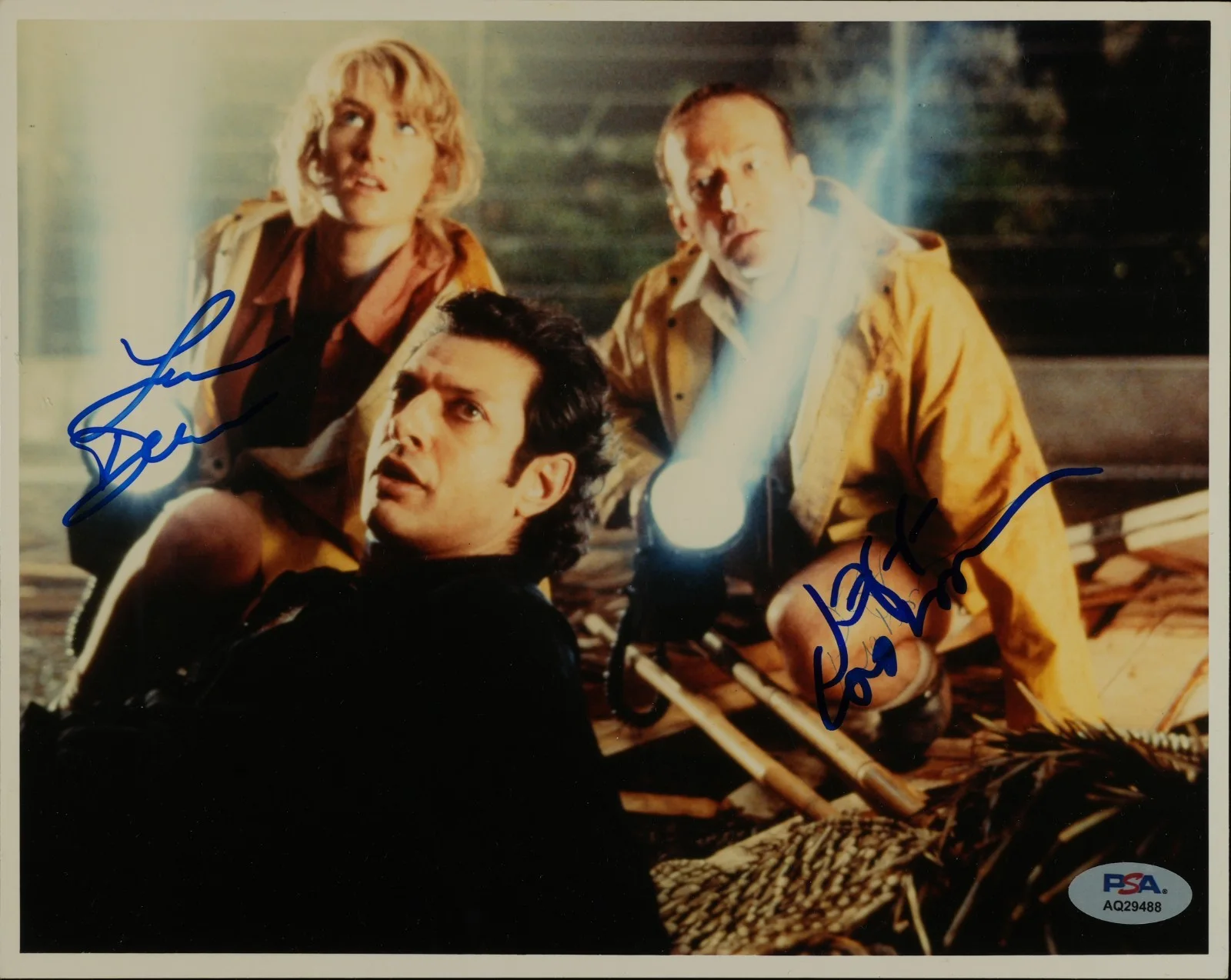 LAURA DERN & JEFF GOLDBLUM — LAURA DERN JEFF GOLDBLUM SIGNED AUTOGRAPHED 8X10 PHOTO JURASSIC PARK VINTAGE PSA