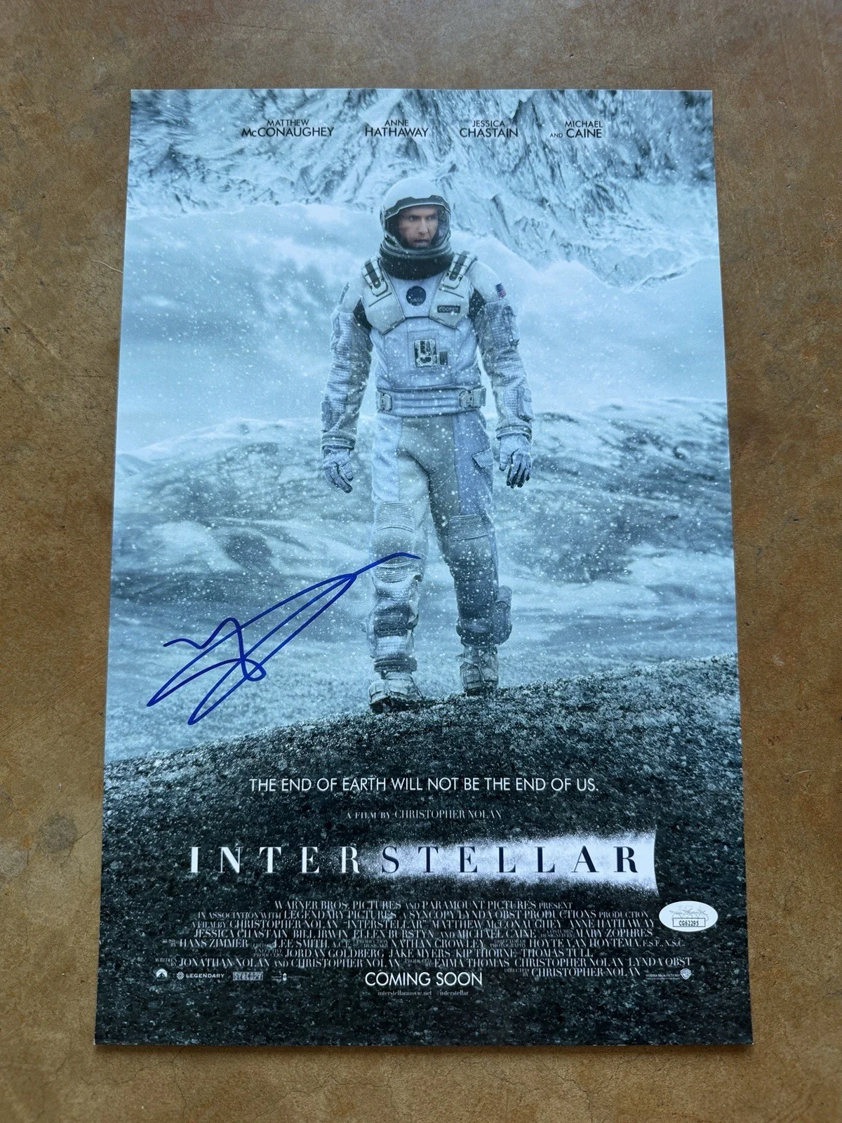 Matthew Mcconaughey signed autographed Interstellar 11x17 mini poster JSA/COA, image 2
