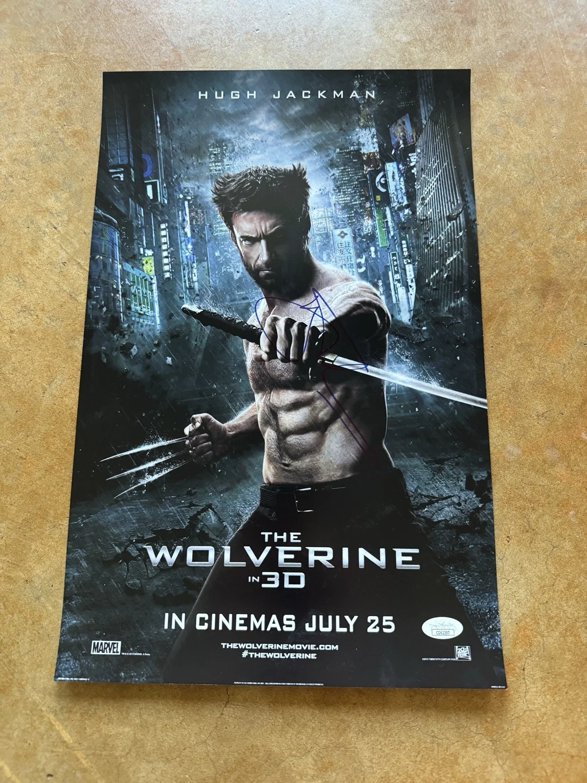 Hugh Jackman signed autographed Wolverine 11x17 mini poster JSA/COA, image 2