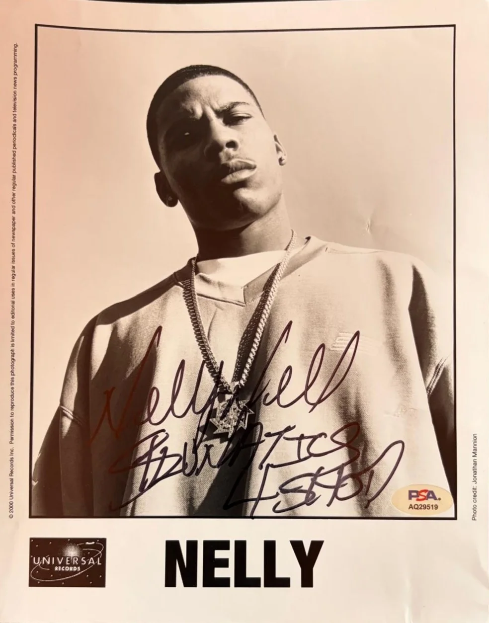 Nelly — NELLY SIGNED AUTOGRAPHED 8X10 PHOTO HOT IN HERRE RIDE WIT ME RARE VINTAGE PSA