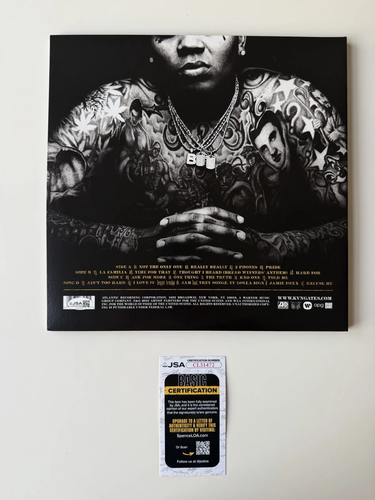 Kevin Gates Rapper Autographed "Islah" Vinyl Record Rare JSA COA, image 2