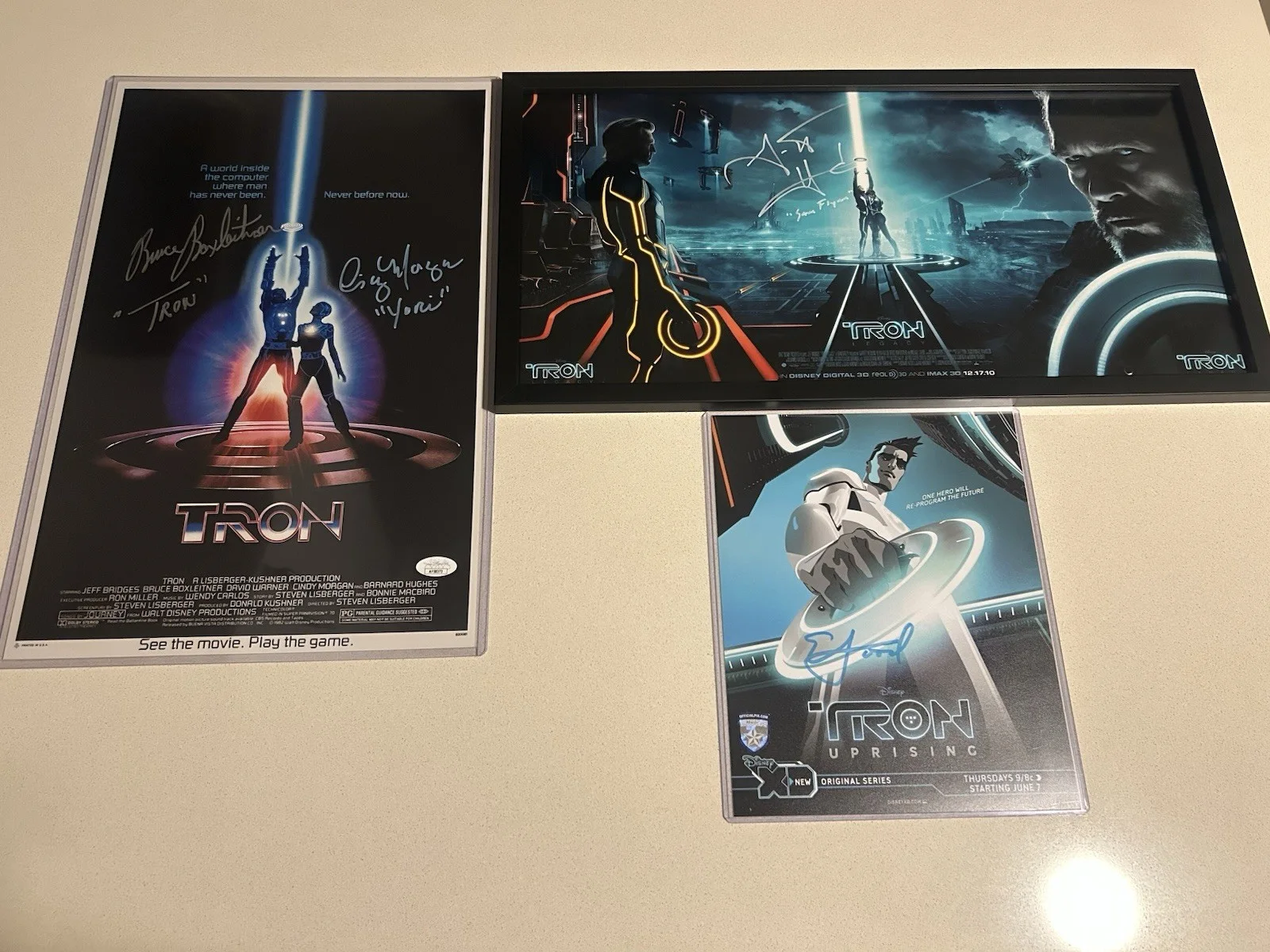 Garrett Hedlund — Tron Signed Poster Lot Of 3 Tron Legacy Uprising JSA Beckett