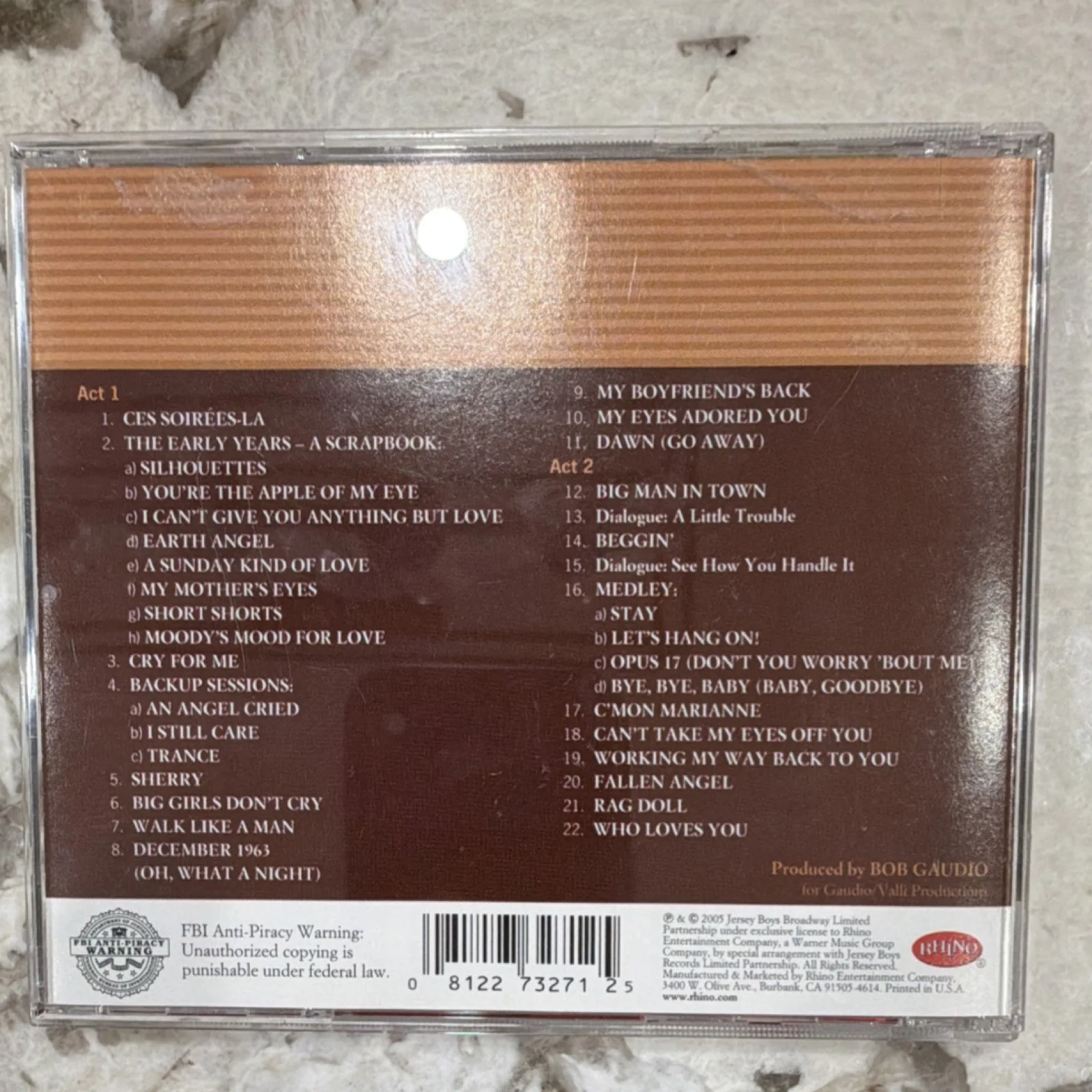 Jersey Boys Original Broadway Cast Recording Autographed CD & Booklet, image 3