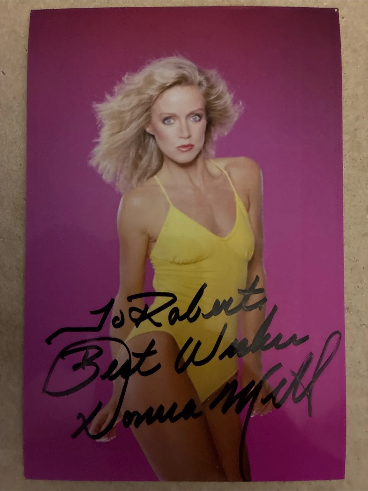 Donna Mills — DONNA MILLS Authentic Hand Signed 4x6 SEXY Photo - To Robert