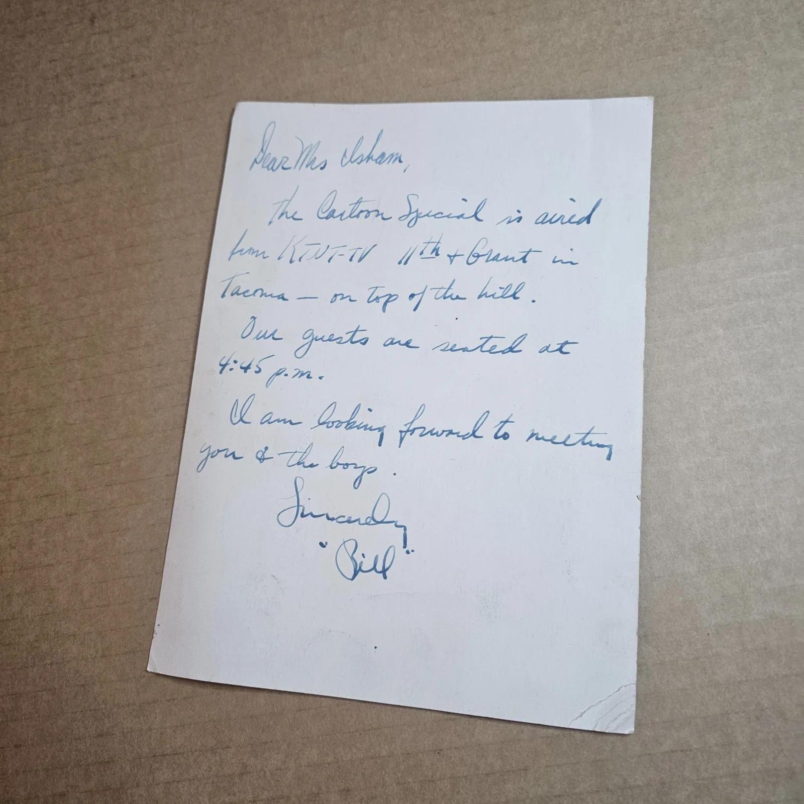 BRAKEMAN BILL — ~SIGNED on BACK~ BRAKEMAN BILL PERSONALIZED PHOTOGRAPH SEATTLE TACOMA WASHINGTON, image 2