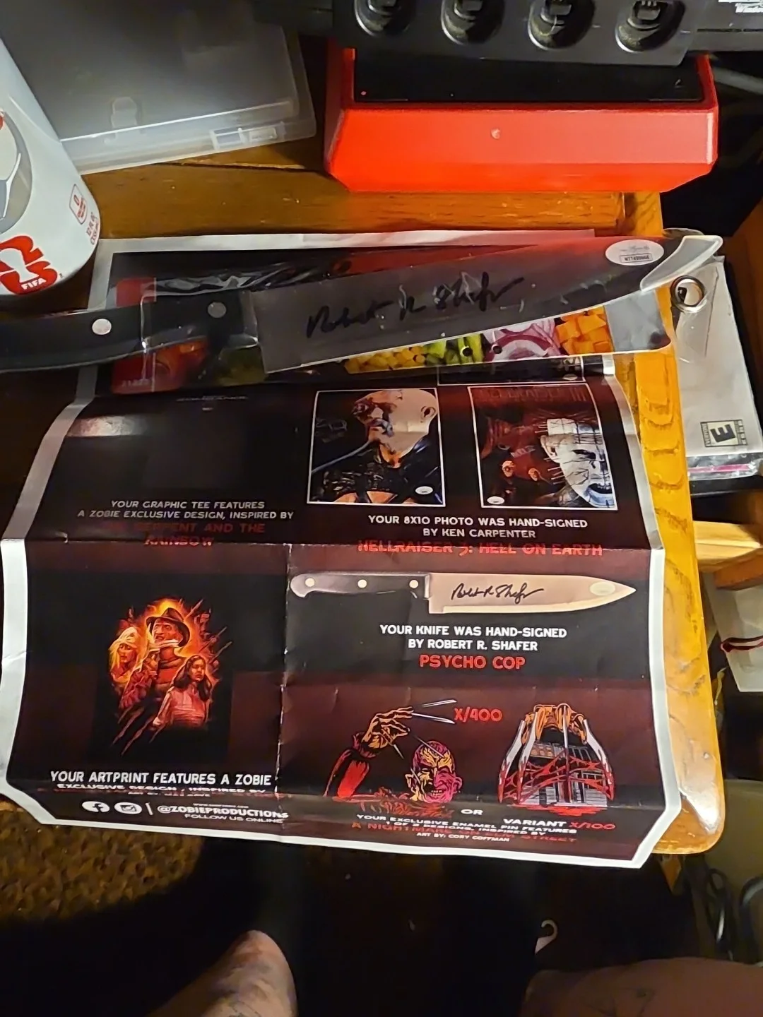 Robert R Schafer AUTOGRAPH Knife W Coa PSYCHO COP, image 2