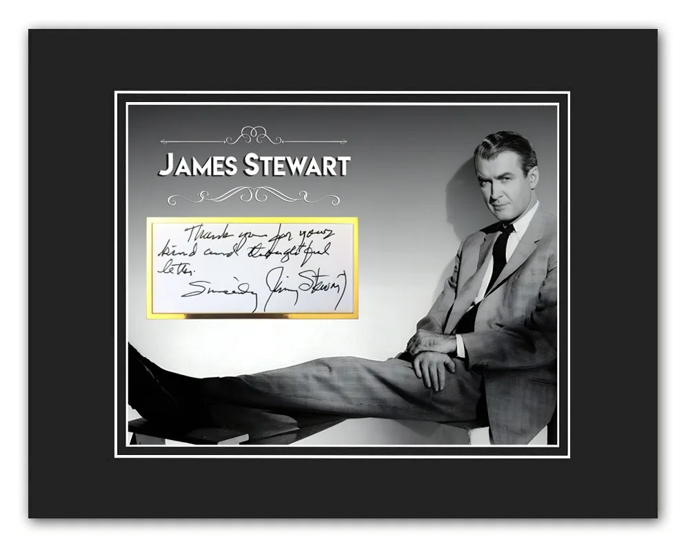 JAMES STEWART — JAMES STEWART Signed/Autographed 11x14 Mat Display ~ Jimmy Stewart