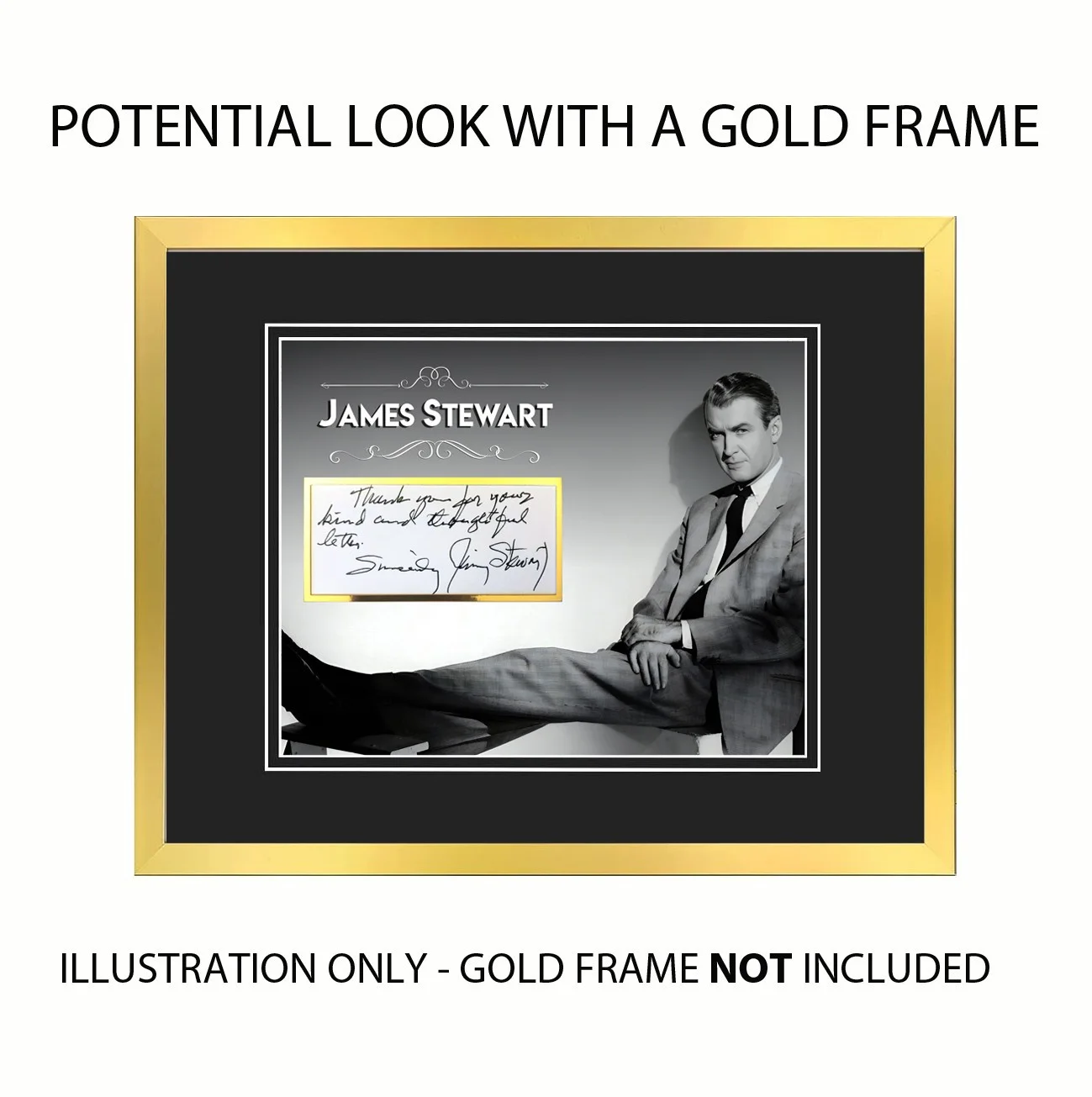 JAMES STEWART — JAMES STEWART Signed/Autographed 11x14 Mat Display ~ Jimmy Stewart, изображение 2