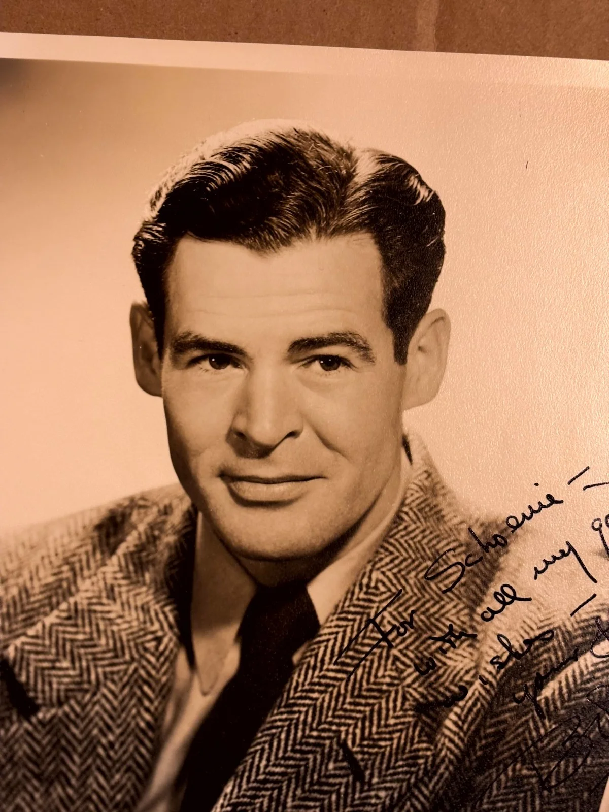 Robert Ryan Great Very Rare Very Early Autographed 8/10 Photo 40s Crossfire, image 4