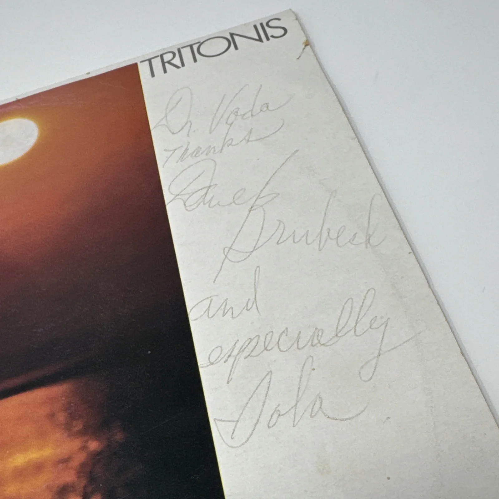 Dave Brubeck And Wife Signed Record, Tritonis Album LP, изображение 3