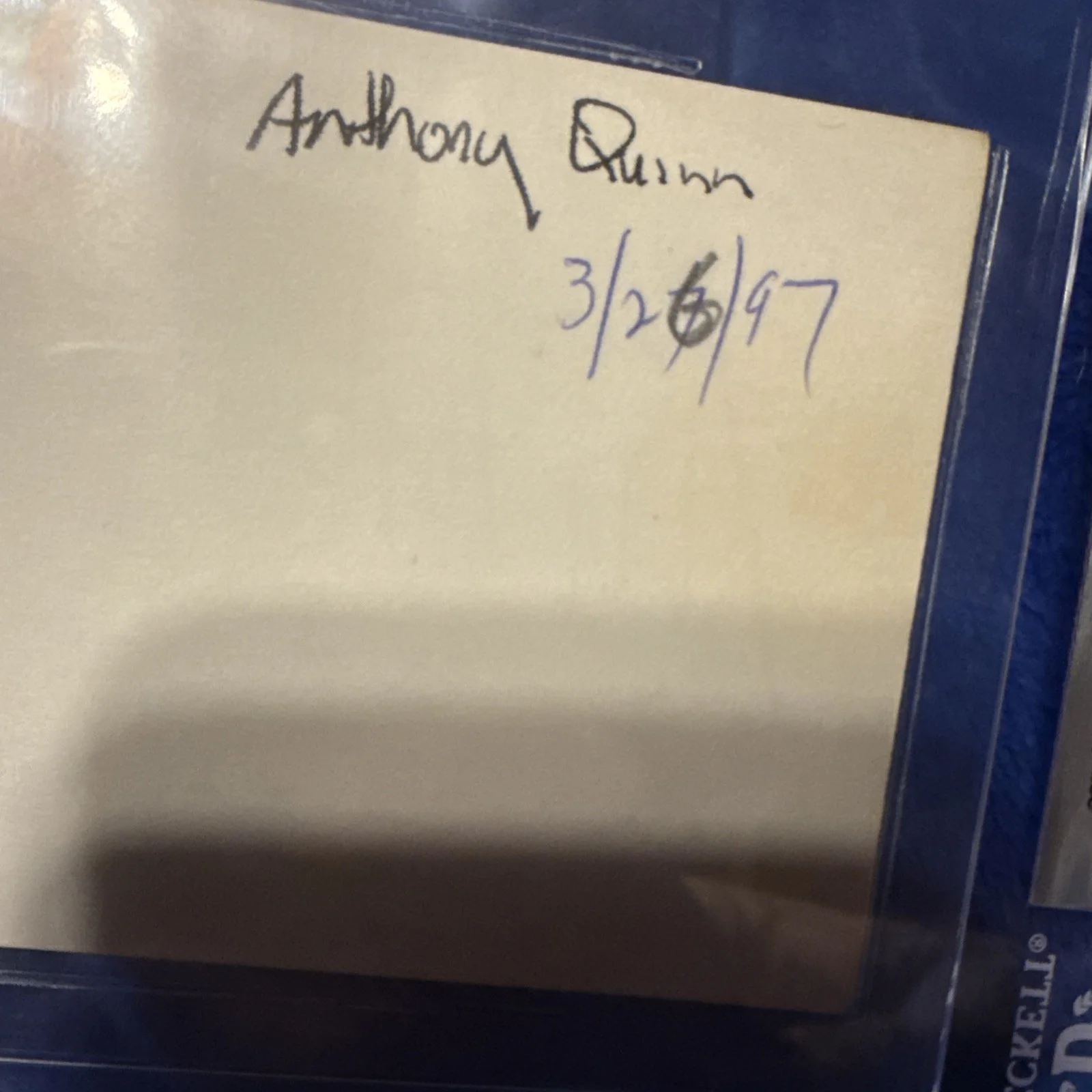 ANTHONY QUINN — ANTHONY QUINN SIGNED 3x5 INDEX CARD AUTOGRAPH Beckett authenticated ￼, image 4