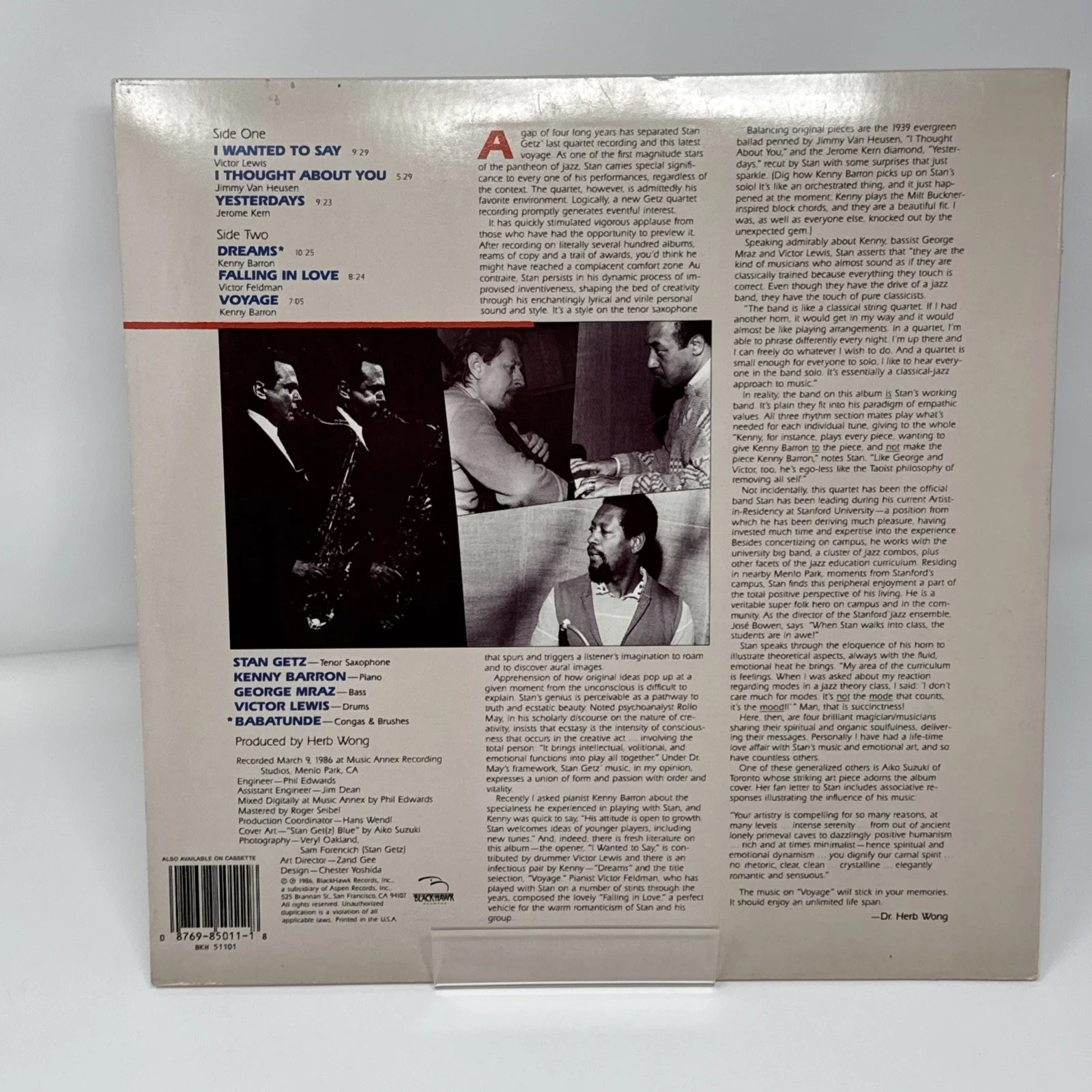 Stan Getz Signed Record, Voyage LP 1986, image 2