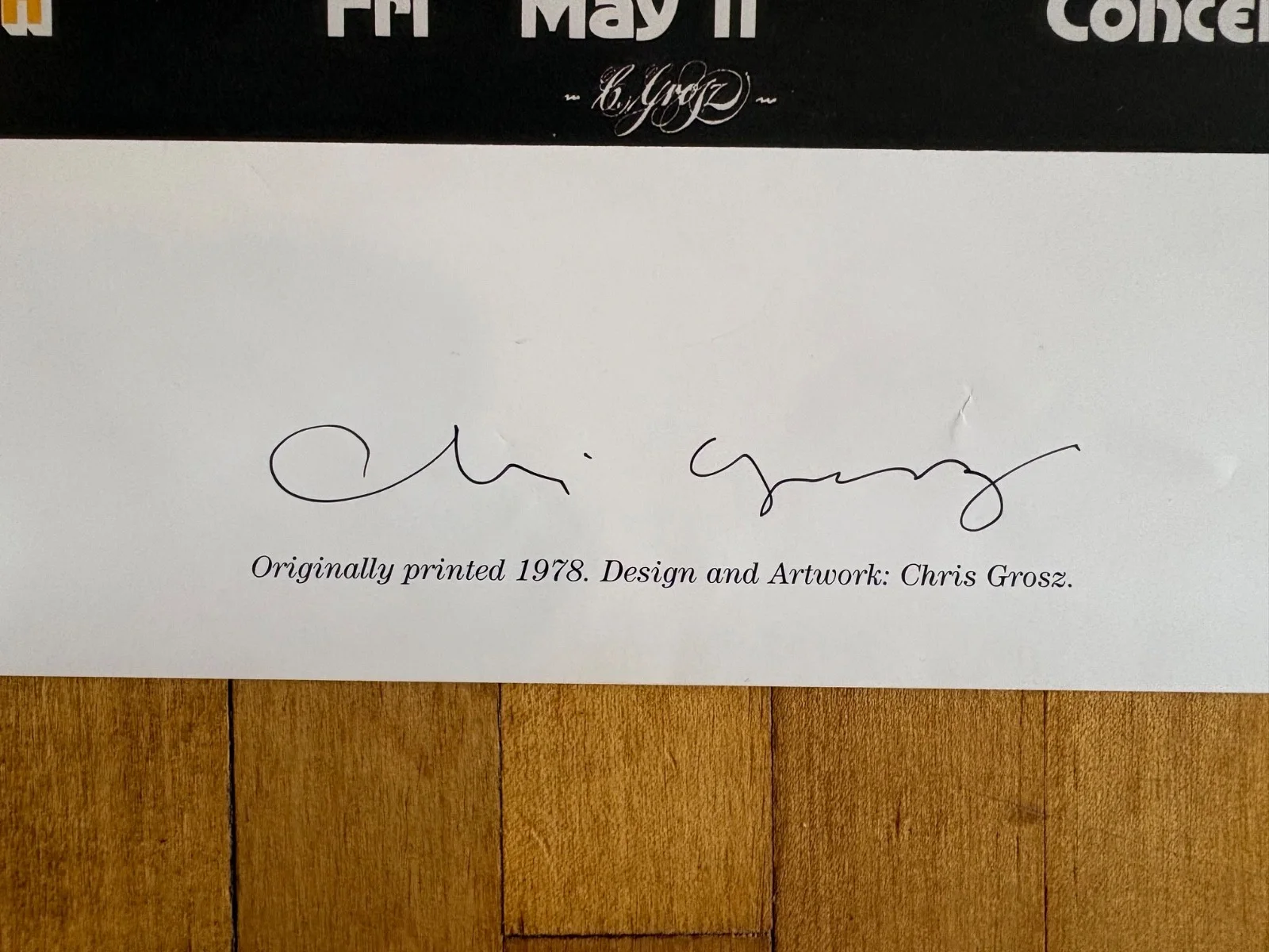 Tom Waits 1978 Australian Tour Poster Signed By Artist Chris Grosz 27" x 19", изображение 4