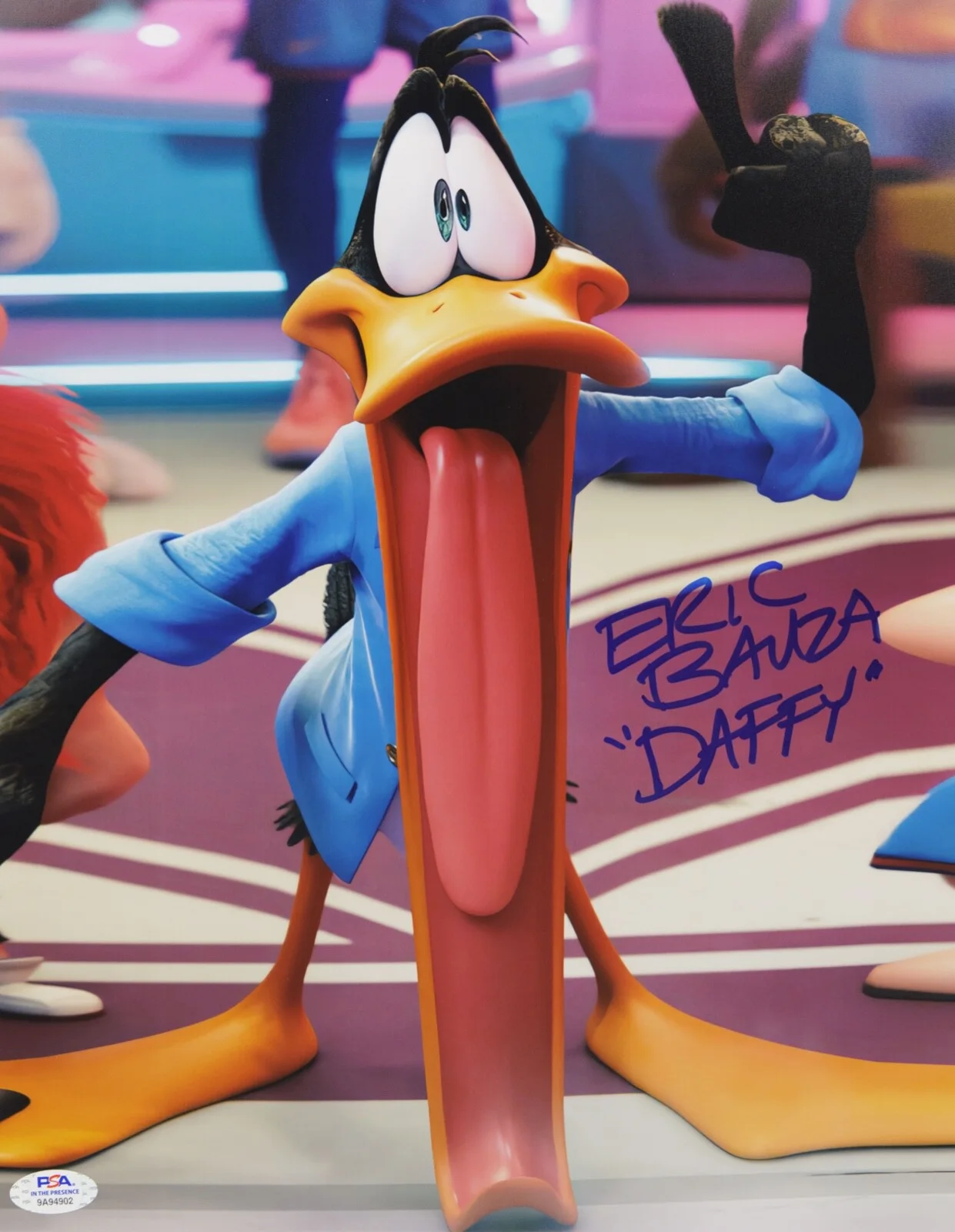 Eric Bauza — ERIC BAUZA Signed 11x14 Photo Inscribed Daffy PSA COA - SPACE JAM Looney Tunes