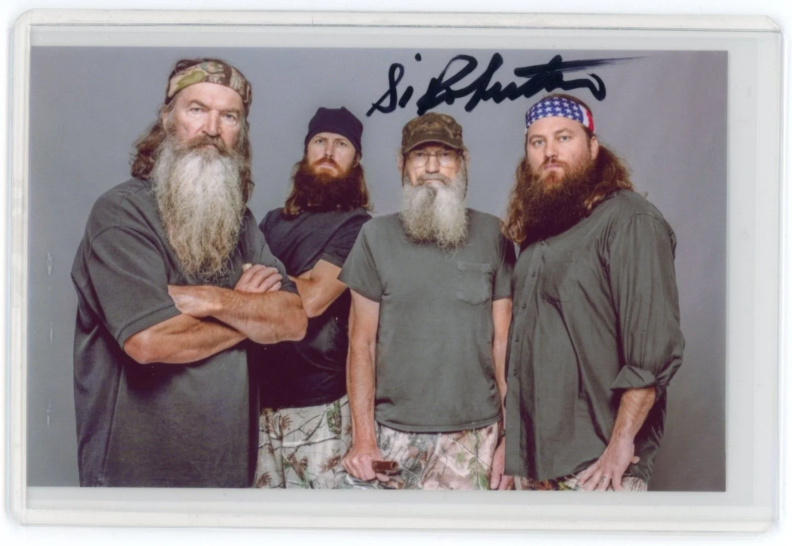 Si Robertson — Si Robertson Signed Photo Duck Dynasty Cast Willie Phil Jase Hunting Reality TV