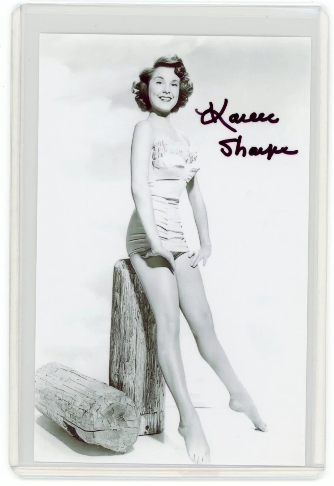 Karen Sharpe — Karen Sharpe Signed Photo Sexy Legs Barefoot Feet Hollywood Actress Johnny Ringo