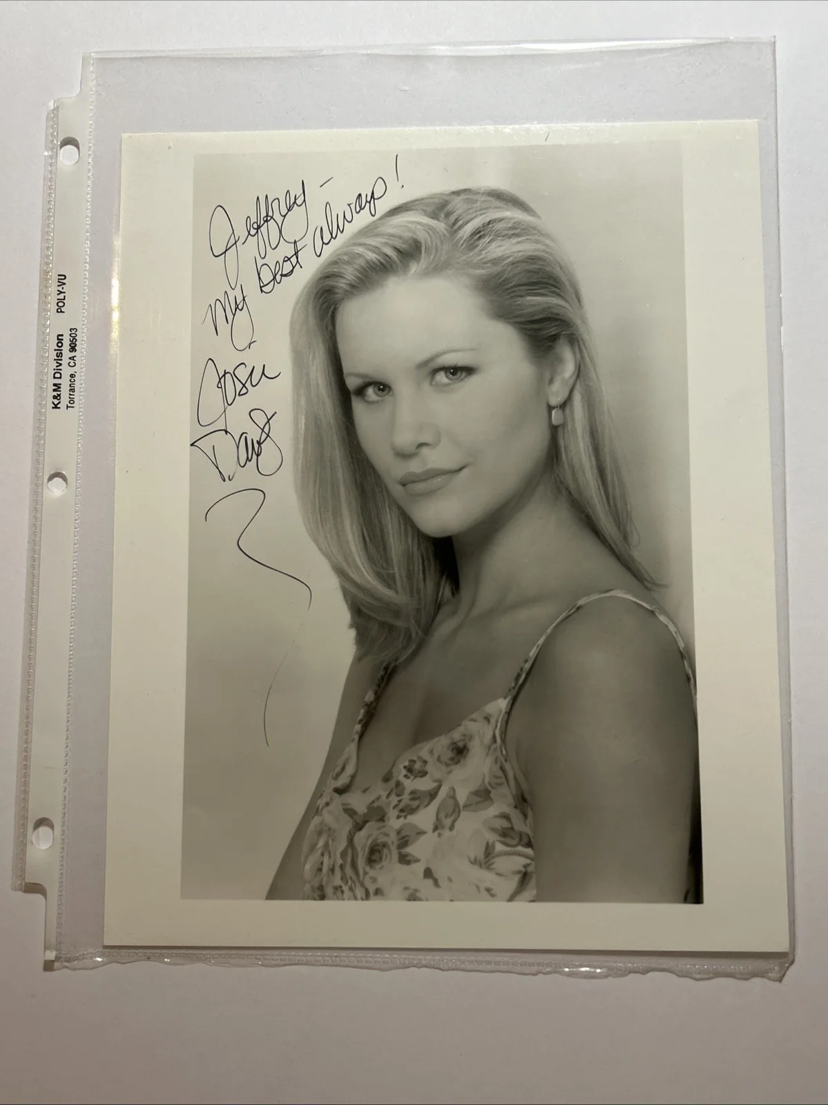 David Lee Russek — Josie Davis HAND SIGNED AUTOGRAPH Photo Young & the Restless Soap Opera