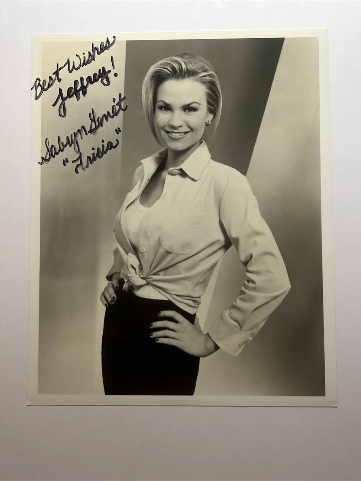 David Lee Russek — Sabryn Genet HAND SIGNED AUTOGRAPH Photo Young & the Restless Soap Opera
