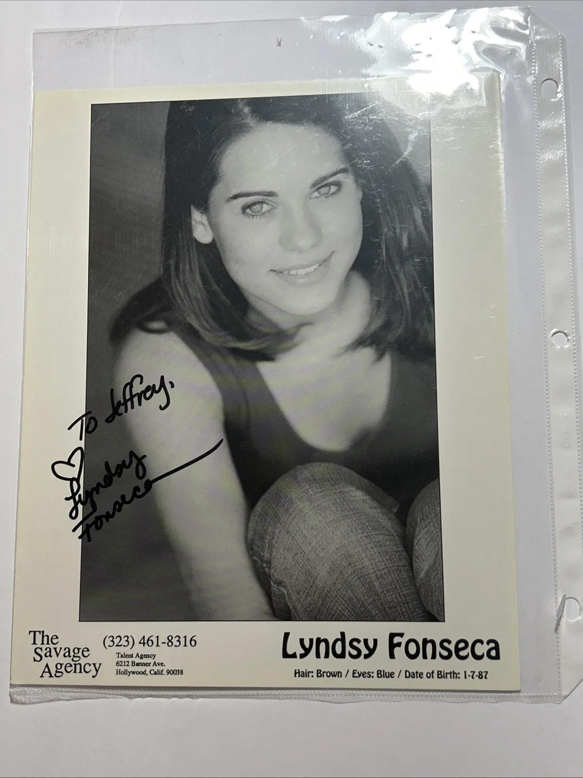 Lyndsy Fonseca — Lyndsy Fonseca HAND SIGNED AUTOGRAPH Photo Young & the Restless Soap Opera