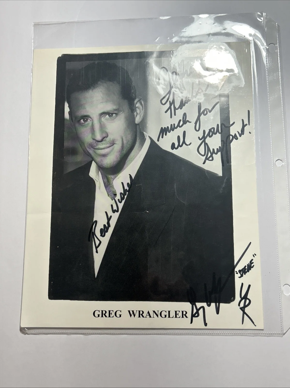 David Lee Russek — Greg Wrangler HAND SIGNED AUTOGRAPH Photo Young & the Restless Soap Opera