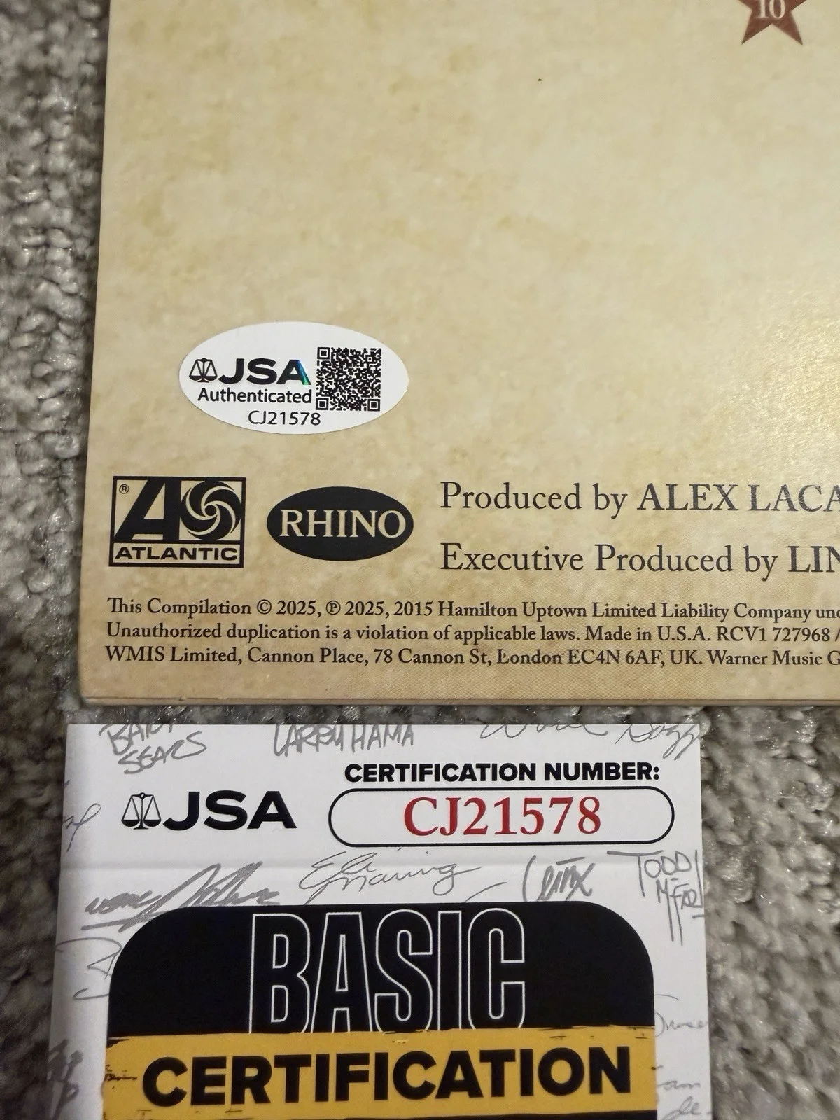 Leslie Odom Jr. Signed 10 Shots Hamilton Vinyl Lin-Manuel Miranda JSA COA, изображение 5