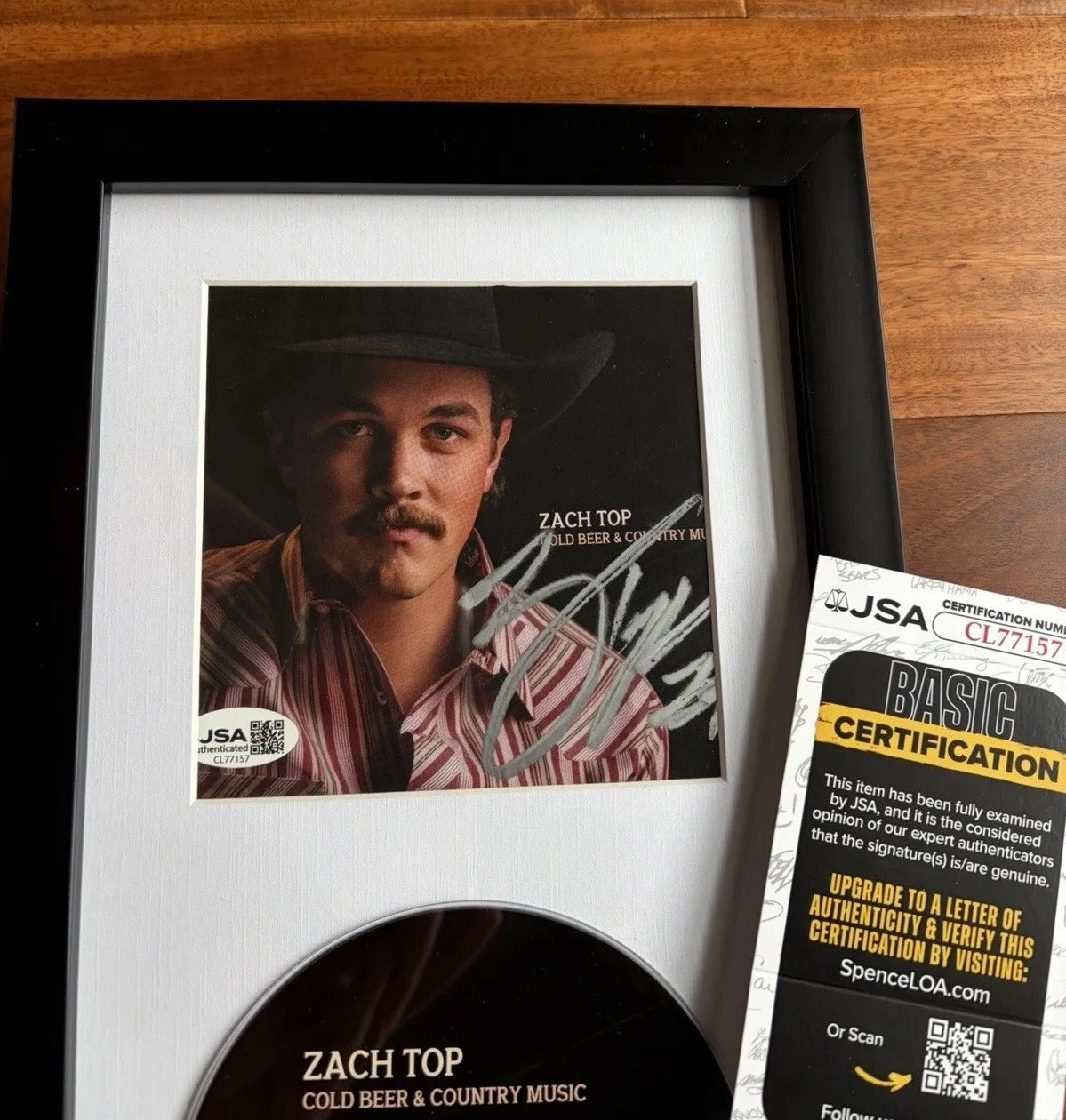 Zach Top Signed CD FRAMED Authenticed Autograph Zach Top Music COA *JSA, image 2