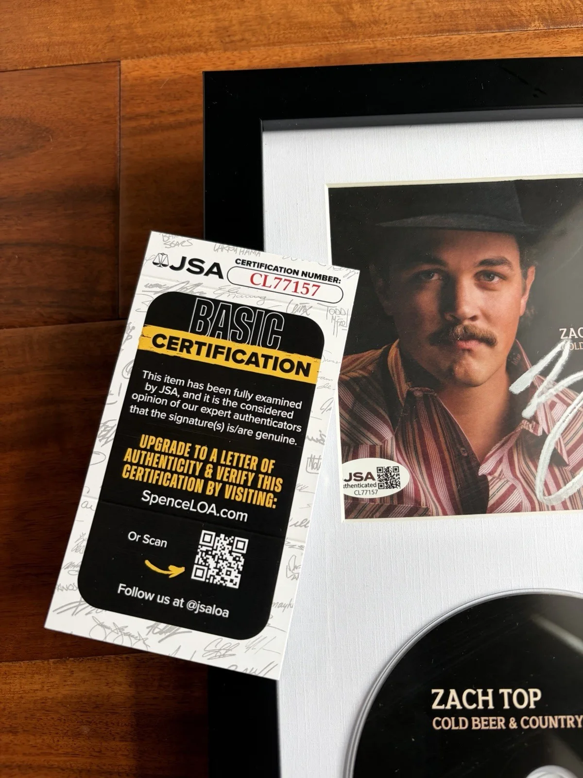 Zach Top Signed CD FRAMED Authenticed Autograph Zach Top Music COA *JSA, image 4