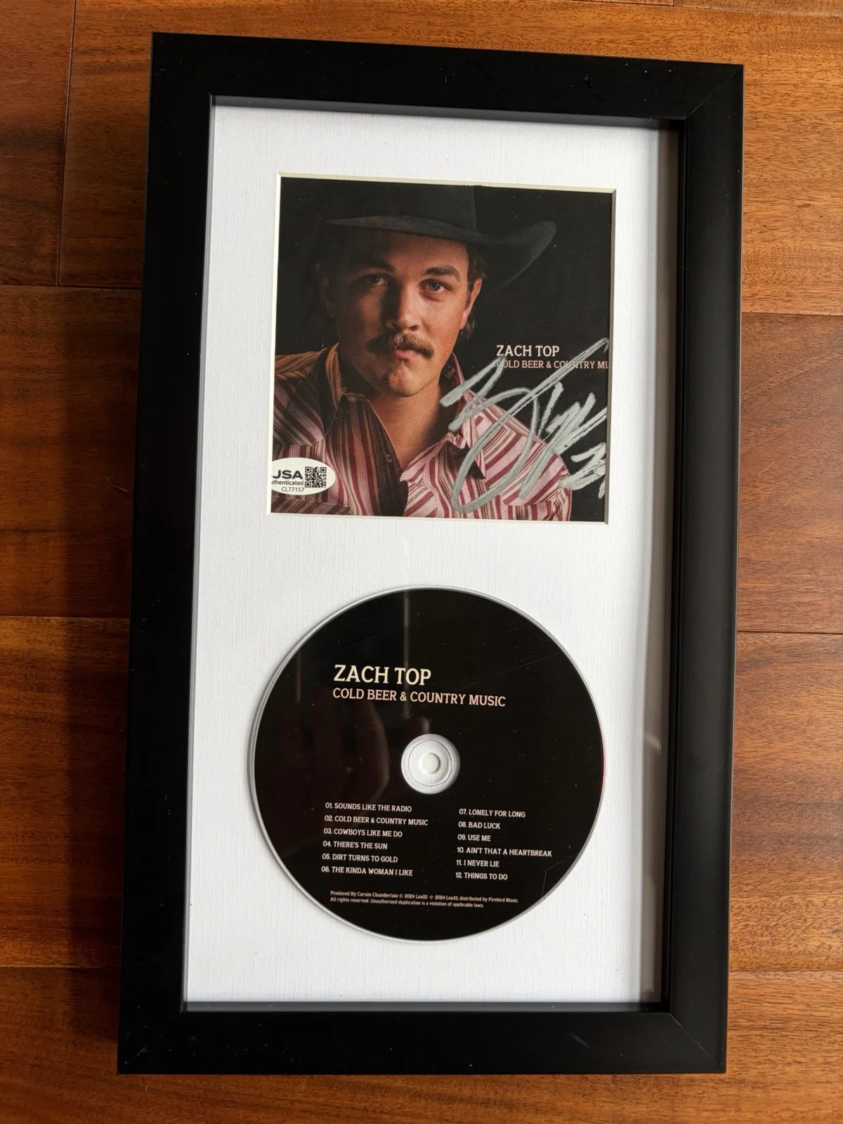Zach Top Signed CD FRAMED Authenticed Autograph Zach Top Music COA *JSA, image 5