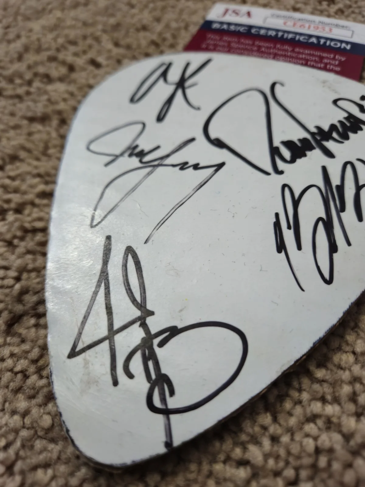 Mayday Parade Full Band Autographed JSA COA novelty Guitar Pick, image 2