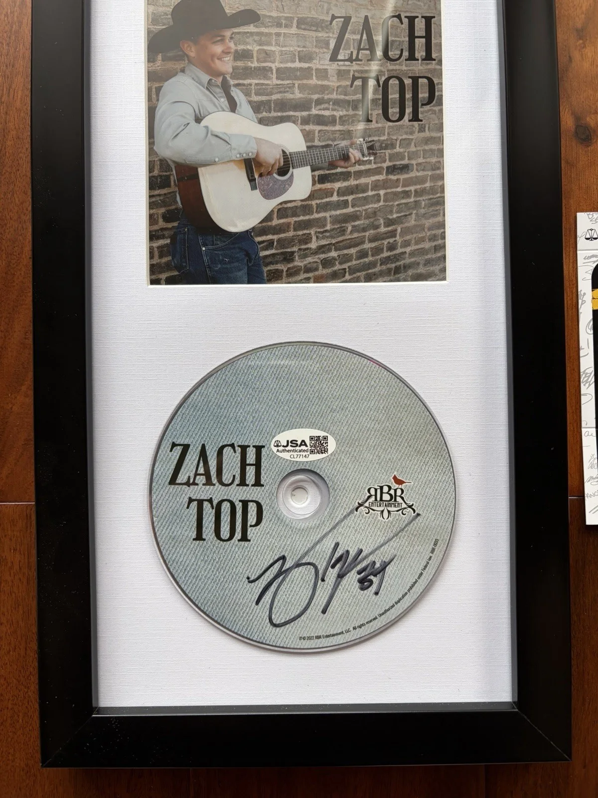 Zach Top Signed CD FRAMED Authenticed Autograph Zach Top Music COA *JSA, image 2