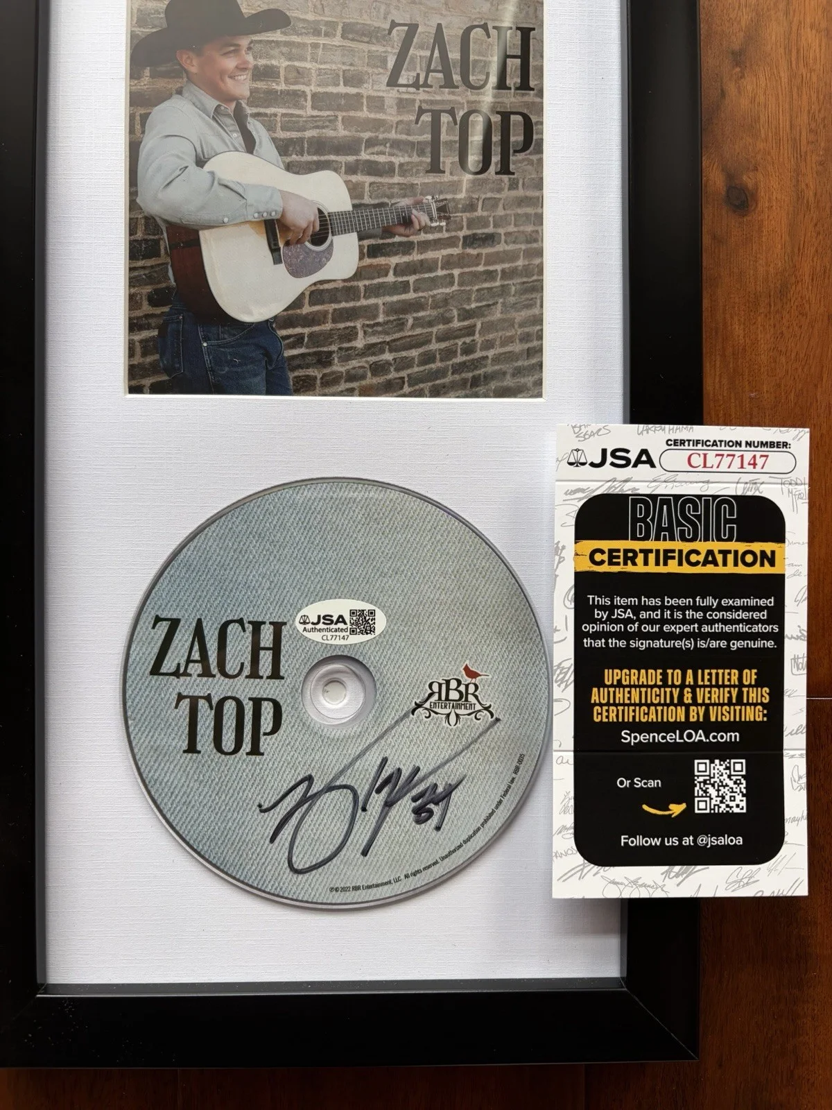 Zach Top Signed CD FRAMED Authenticed Autograph Zach Top Music COA *JSA, image 3