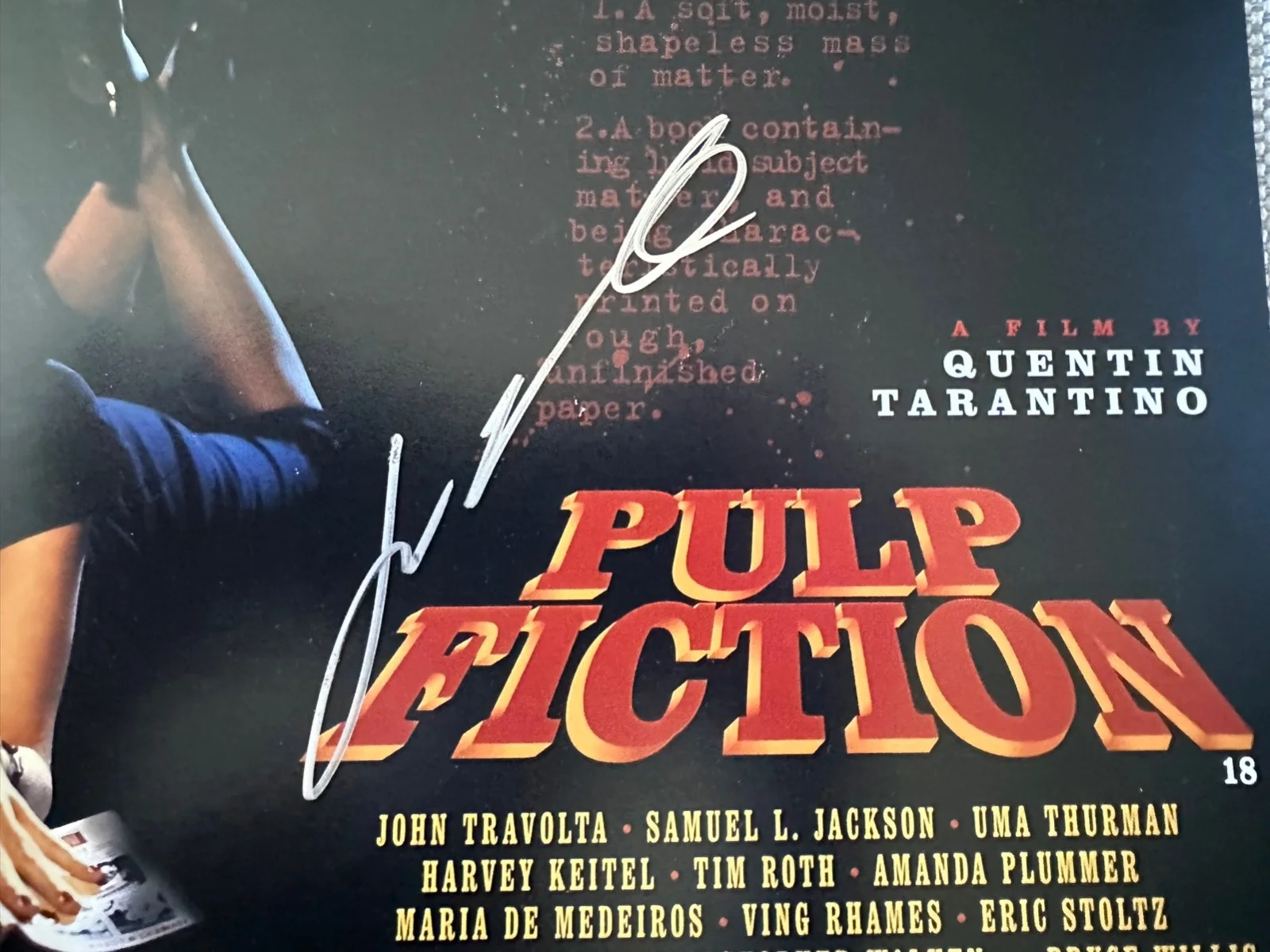 John Travolta — John Travolta Signed 11x14 Pulp Fiction Gun Poster/Still/Photo Beckett BAS, image 3