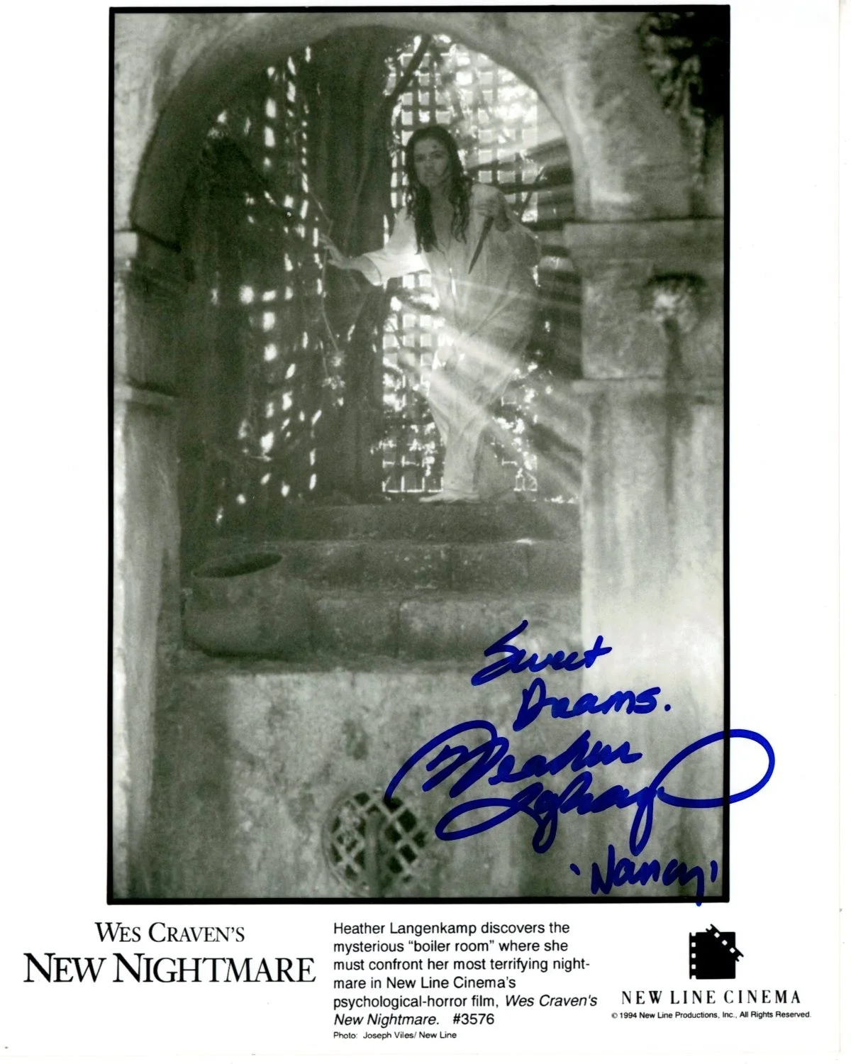 Heather Langenkamp — Heather Langenkamp Signed 8x10 Wes Craven's New Nightmare Nancy Photo CONTENT