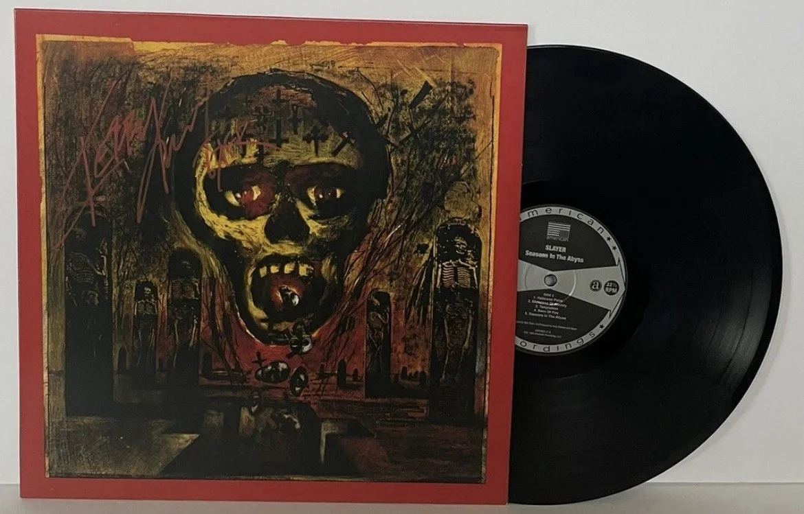 Kerry King Slayer Signed Seasons In The Abyss Vinyl Record PROOF, изображение 2