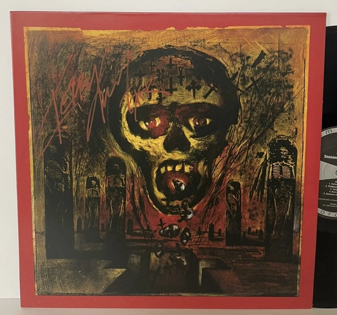Kerry King Slayer Signed Seasons In The Abyss Vinyl Record PROOF, изображение 3