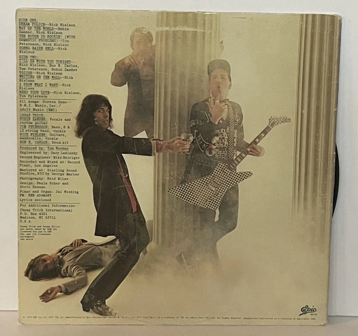 Cheap Trick Signed Dream Police Vinyl Album Record x3 Rick Tom Robin JSA COA, изображение 4
