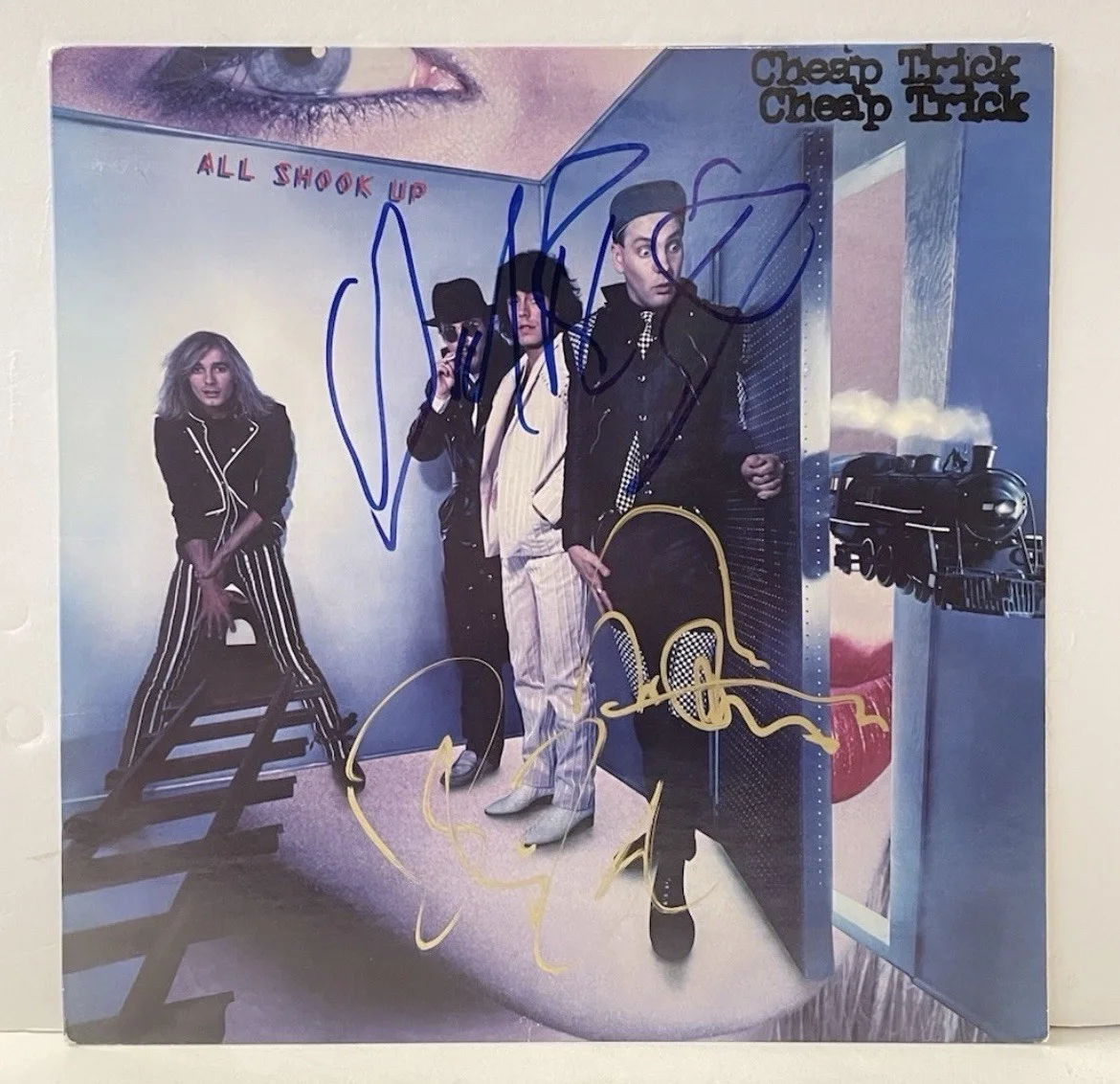Cheap Trick Signed All Shook Up Vinyl Album Record x3 Tom Robin Nielsen, image 2