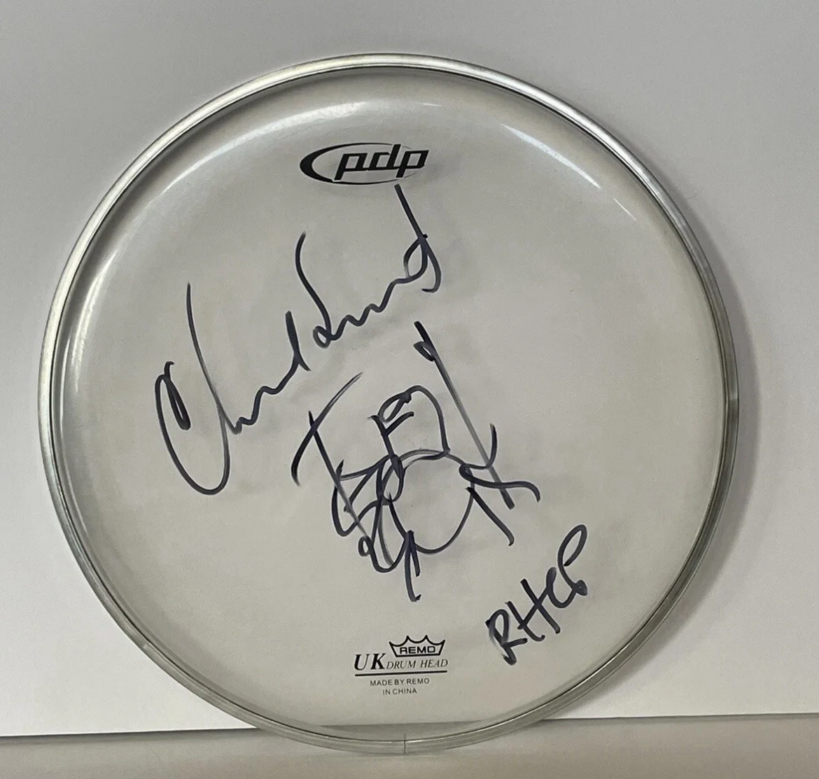 Chad Smith Red Hot Chili Peppers Signed RHCP Sketch 10” Drumhead Proof JSA COA, изображение 2