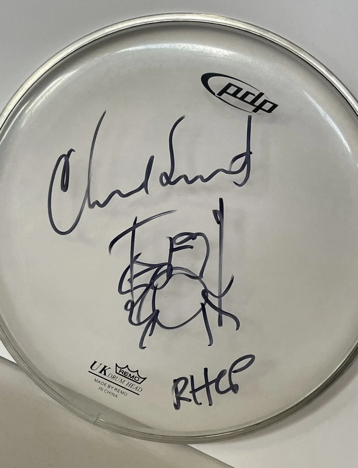 Chad Smith Red Hot Chili Peppers Signed RHCP Sketch 10” Drumhead Proof JSA COA, изображение 3