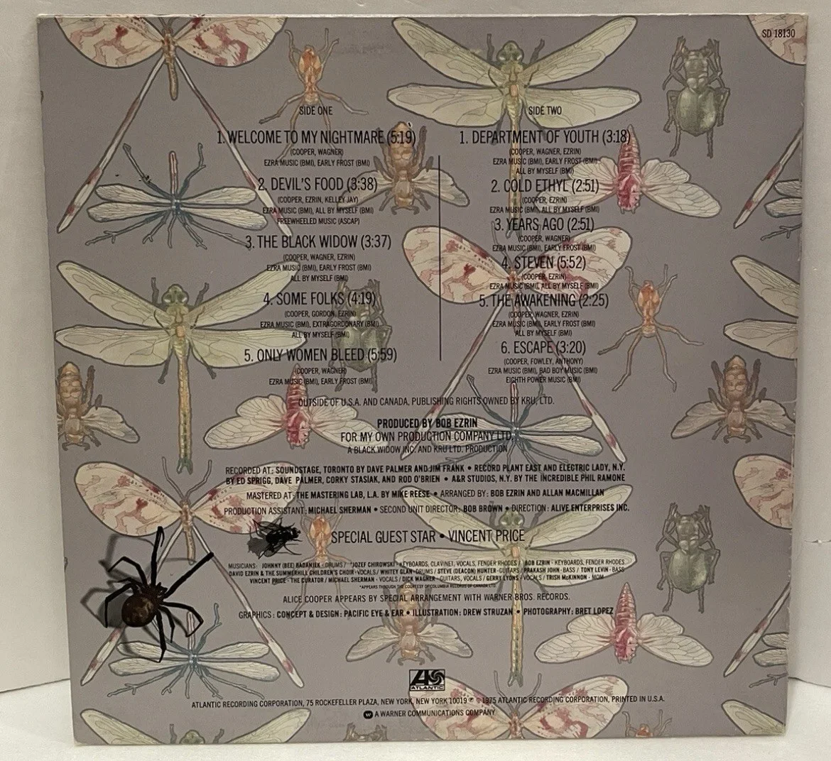 Alice Cooper Signed Autographed Welcome to My Nightmare Vinyl Album JSA COA, изображение 4