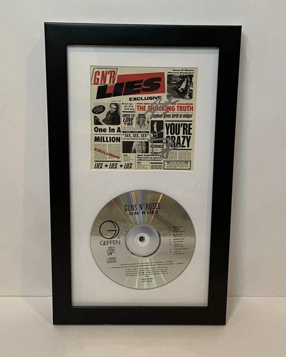Guns N Roses Signed GnR Lies CD Cover Duff Mckagan Steven Adler Framed JSA COA, image 3