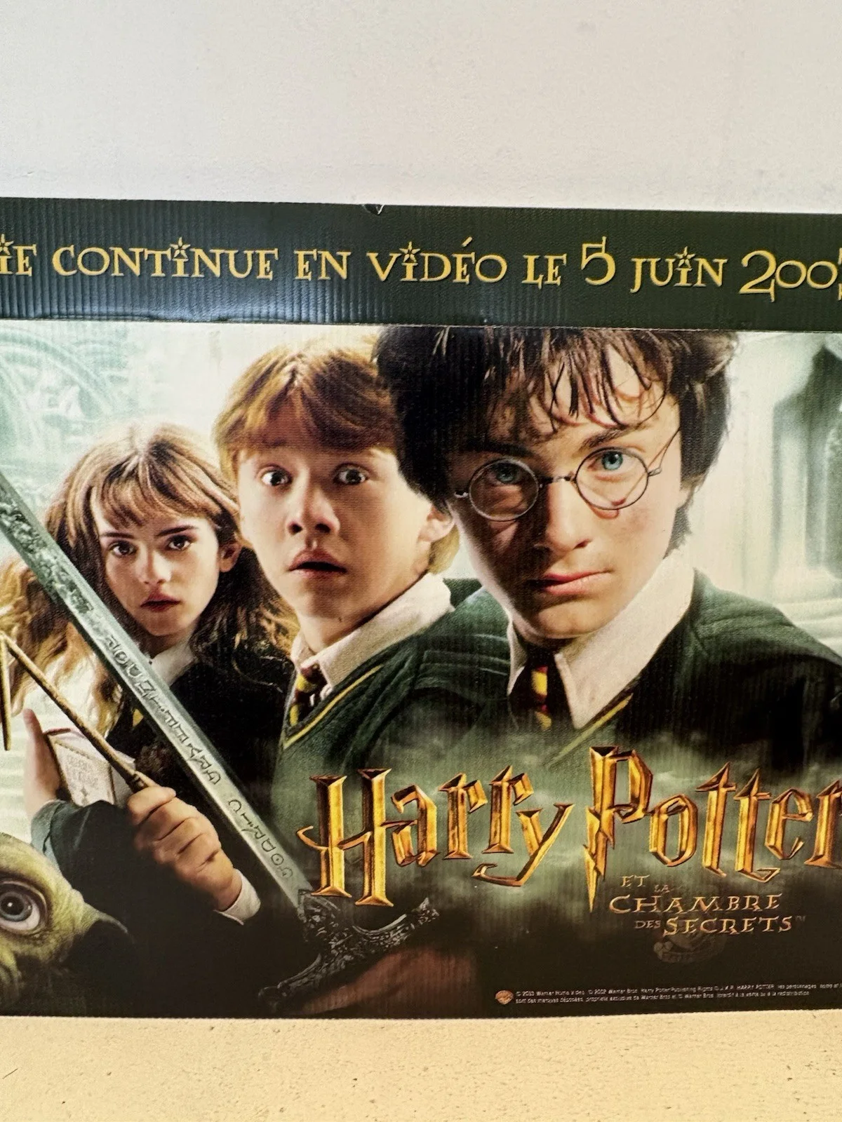 Harry Potter And The Chamber Of Secrets 2003 French VHS Billboard Sign 14x23”, изображение 3