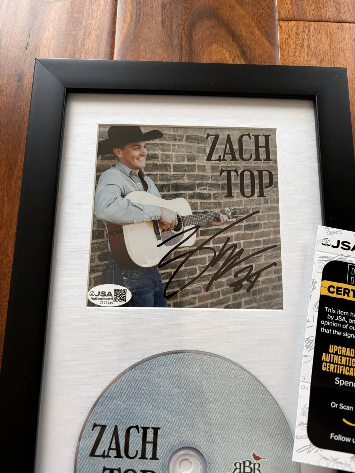 Zach Top Signed CD FRAMED Authenticed Autograph Zach Top Music COA *JSA, image 3