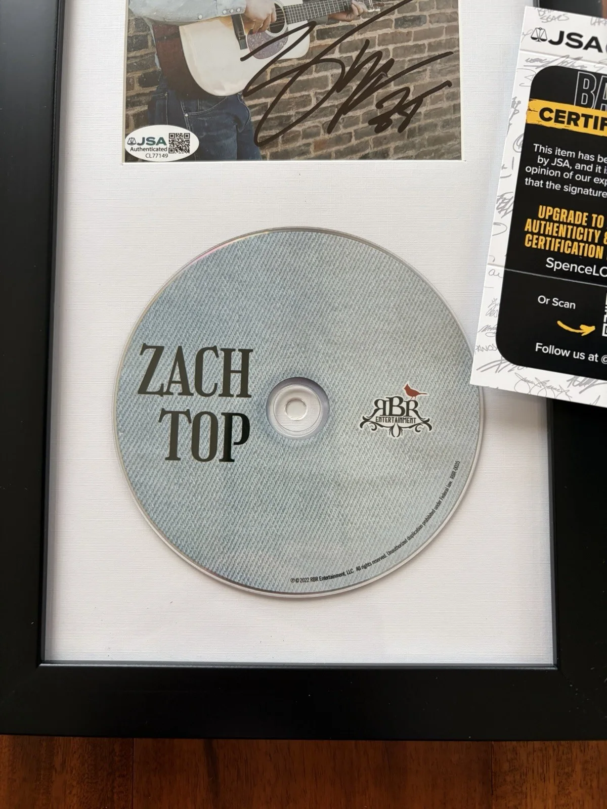 Zach Top Signed CD FRAMED Authenticed Autograph Zach Top Music COA *JSA, image 4