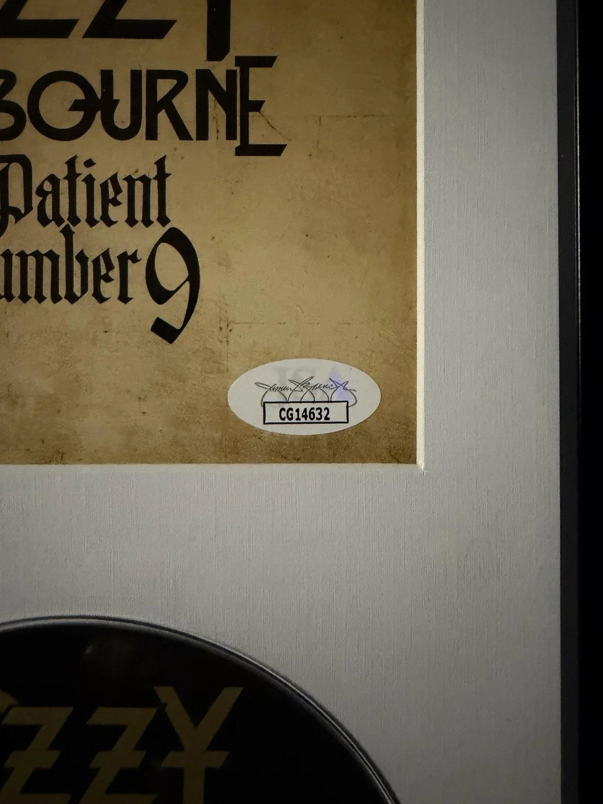 Ozzy Osbourne SIGNED Framed Patient Number 9 Autograph BLACK SABBATH JSA COA, image 3