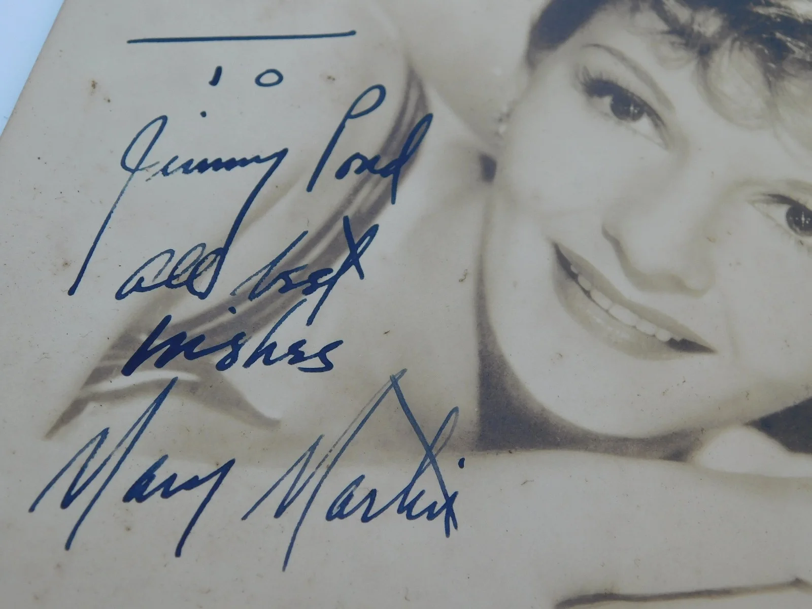 1940's 8 x 10 Autographed Photo Mary Martin sign by fountain pen Crisp Signature, изображение 2