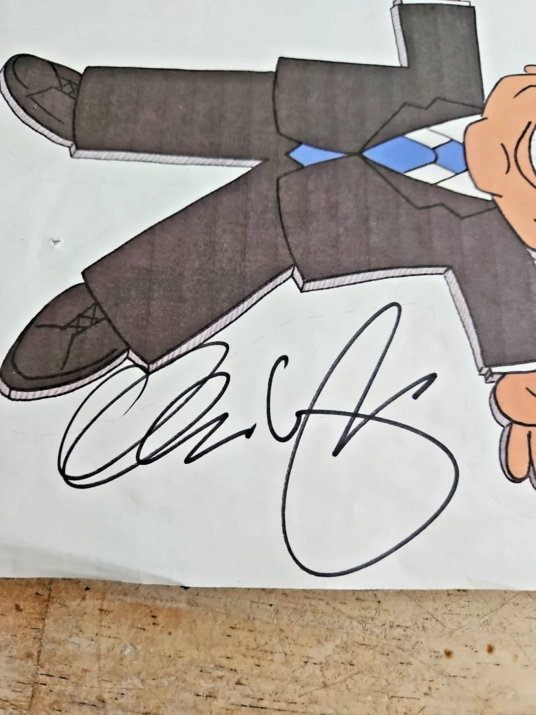 GEORGE LOPEZ — RARE 2011 GEORGE LOPEZ TONIGHT TALK SHOW CARTOON SIGNED AUTOGRAPH @ THE GROVE LA, изображение 4