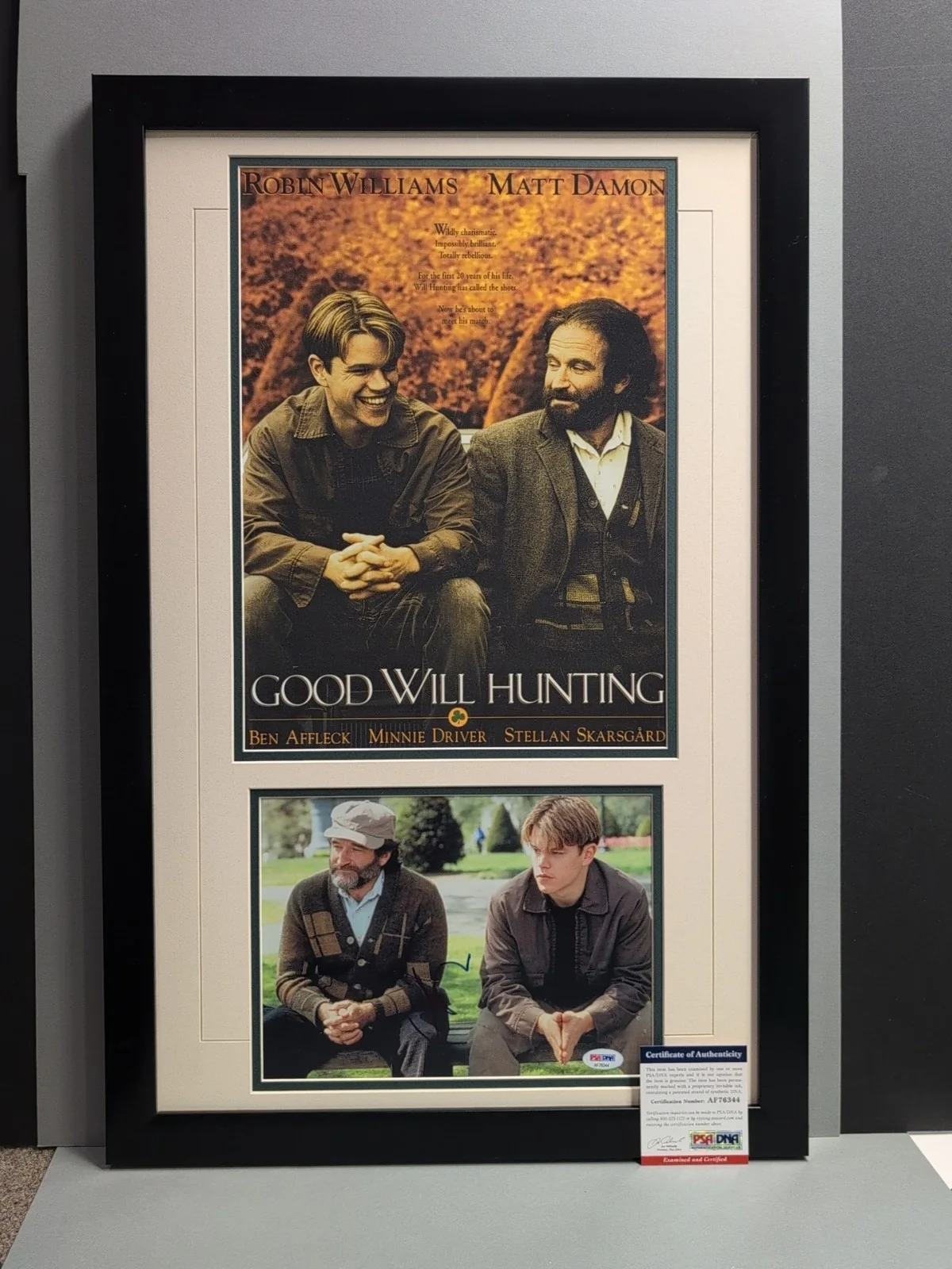 Matt Damon — Good Will Hunting Signed 8x10 photo Movie Poster Matt Damon FRAME 17x26 PSA/DNA, изображение 2